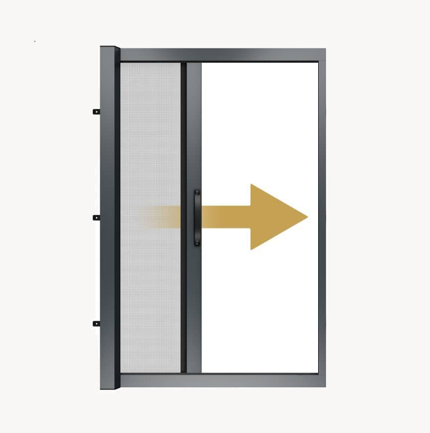 oldalroló szúnyogháló vízszintes működés